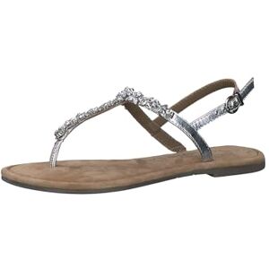 Tamaris Damen Sandalen Zehentrenner Leder Sommer; SILVER/metallic; 37 EU Tamaris Damen Sandalen Zehentrenner Leder Sommer; SILVER/metallic; 37 EU