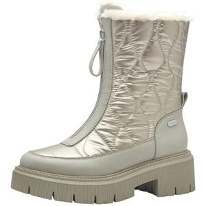 MARCO TOZZI Damen Stiefeletten ohne Absatz Gefüttert mit Plateau, Beige (Taupe Met.Comb), 41 EU MARCO TOZZI Damen Stiefeletten ohne Absatz Gefüttert mit Plateau, Beige (Taupe Met.Comb), 41 EU