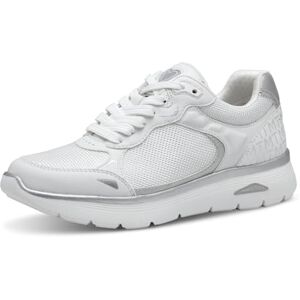 MARCO TOZZI Damen Sneaker flach mit Schnürsenkeln Bequem, Weiß (White Comb), 40 EU MARCO TOZZI Damen Sneaker flach mit Schnürsenkeln Bequem, Weiß (White Comb), 40 EU