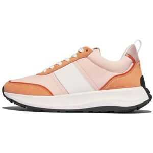 Fitflop F-Mode Flow Damen-Sneaker aus Stoff/Wildleder/Leder, Flache Form, Pfirsichfarben, 42 EU Fitflop F-Mode Flow Damen-Sneaker aus Stoff/Wildleder/Leder, Flache Form, Pfirsichfarben, 42 EU