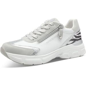 MARCO TOZZI Damen Sneaker flach mit Reißverschluss Chunky-Sohle, Weiß (White Comb), 36 EU MARCO TOZZI Damen Sneaker flach mit Reißverschluss Chunky-Sohle, Weiß (White Comb), 36 EU