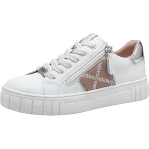 MARCO TOZZI by Guido Maria Kretschmer Damen Sneaker flach mit Reißverschluss Freizeit, Weiß (White/Powder), 42 EU MARCO TOZZI by Guido Maria Kretschmer Damen Sneaker flach mit Reißverschluss Freizeit, Weiß (White/Powder), 42 EU