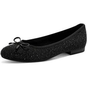 MARCO TOZZI Damen Ballerinas weiches Feel Me Fußbett weiches Innenfutter Vegan Modern, schwarz (Black), 41 EU MARCO TOZZI Damen Ballerinas weiches Feel Me Fußbett weiches Innenfutter Vegan Modern, schwarz (Black), 41 EU