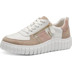 Tamaris Comfort Damen Sneaker flach aus Leder zum Schnüren, Mehrfarbig (Beige/Rose), 37 EU Tamaris Comfort Damen Sneaker flach aus Leder zum Schnüren, Mehrfarbig (Beige/Rose), 37 EU