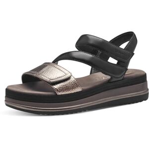 Tamaris Comfort Damen Sandalen flach aus Leder mit Klettverschluss, Schwarz (Black Comb), 36 EU Tamaris Comfort Damen Sandalen flach aus Leder mit Klettverschluss, Schwarz (Black Comb), 36 EU