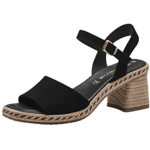 Tamaris Damen Sandalen mit Absatz Leder Blockabsatz Sommer; BLACK/schwarz; 36 EU Tamaris Damen Sandalen mit Absatz Leder Blockabsatz Sommer; BLACK/schwarz; 36 EU