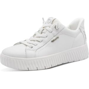 Tamaris Damen Wide FIT Damen Step IN Leder Sneaker flach zum Schlupfen, weiß (White), 38 EU Tamaris Damen Wide FIT Damen Step IN Leder Sneaker flach zum Schlupfen, weiß (White), 38 EU
