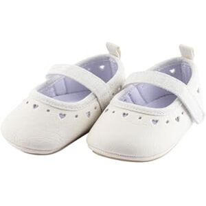 Sterntaler Baby Ballerinas Herz – Baby Schuhe aus Kunstleder mit Klettverschluss – Kleinkind Mädchen Schuh festlich mit Herzen-Tupfen-Bordüre und rutschfester Sohle – Größe 22, Farbe weiß Sterntaler Baby Ballerinas Herz – Baby Schuhe aus Kunstleder mit Klettverschluss – Kleinkind Mädchen Schuh festlich mit Herzen-Tupfen-Bordüre und rutschfester Sohle – Größe 22, Farbe weiß