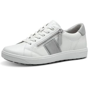 Jana Damen Sneaker flach zum Schnüren mit Reißverschluss, Weiß (Weiß/Grau), 37 EU Jana Damen Sneaker flach zum Schnüren mit Reißverschluss, Weiß (Weiß/Grau), 37 EU