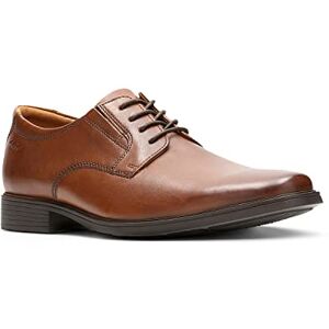 Clarks Tilden Plain Mens Dark Tan Lea, 12 Clarks Tilden Plain Mens Dark Tan Lea, 12