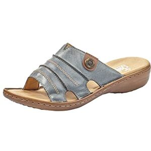 Rieker 60876, Damen Pantoletten, Blau (whitedenim/nuss), 36 EU (3.5 UK) Rieker 60876, Damen Pantoletten, Blau (whitedenim/nuss), 36 EU (3.5 UK)