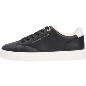 Tommy Hilfiger Damen Cupsole Sneaker Feminine aus Leder, Mehrfarbig (Black/Ecru), 36 Tommy Hilfiger Damen Cupsole Sneaker Feminine aus Leder, Mehrfarbig (Black/Ecru), 36