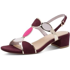 MARCO TOZZI Damen Sandale weiches Feel Me Fußbett Vegan Vegane Sandaletten für den perfekten Sommerlook, rot (MULBERRY COMB), 37 EU MARCO TOZZI Damen Sandale weiches Feel Me Fußbett Vegan Vegane Sandaletten für den perfekten Sommerlook, rot (MULBERRY COMB), 37 EU