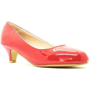 Gizelle Damen-Pumps mit rundem Zehenbereich, für Arbeit, Party, große Größen, rotes Leder, 42 EU Gizelle Damen-Pumps mit rundem Zehenbereich, für Arbeit, Party, große Größen, rotes Leder, 42 EU
