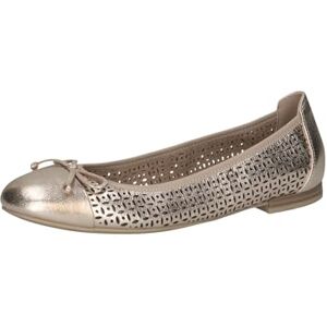 CAPRICE Damen Ballerinas aus Leder mit Lochmuster, Metallisch (Platin Metal.), 40 EU CAPRICE Damen Ballerinas aus Leder mit Lochmuster, Metallisch (Platin Metal.), 40 EU