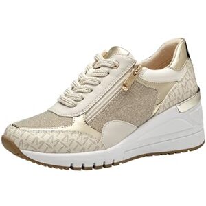 MARCO TOZZI Damen Wedge Sneaker Freizeit mit Keilabsatz, Beige (Cream Comb), 41 EU MARCO TOZZI Damen Wedge Sneaker Freizeit mit Keilabsatz, Beige (Cream Comb), 41 EU
