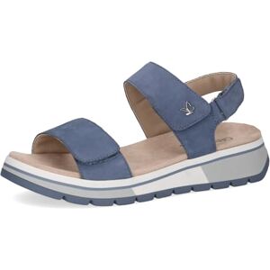 CAPRICE Damen Sandalen flach aus Leder Bequem, Blau (Jeans Nubuc), 39 EU CAPRICE Damen Sandalen flach aus Leder Bequem, Blau (Jeans Nubuc), 39 EU
