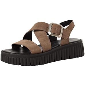 Tamaris Damen Sandalette mit Keilabsatz, beige, 37 EU Tamaris Damen Sandalette mit Keilabsatz, beige, 37 EU