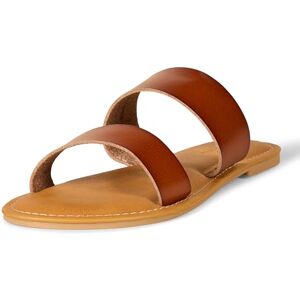 Amazon Essentials Damen-Sandale mit zwei Bändern, offener Zehenbereich, Hellbraun, 47 Amazon Essentials Damen-Sandale mit zwei Bändern, offener Zehenbereich, Hellbraun, 47