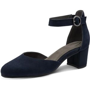 Tamaris Comfort Damen Pumps mit Riemen aus Leder Elegant, Blau (Navy), 40 EU Tamaris Comfort Damen Pumps mit Riemen aus Leder Elegant, Blau (Navy), 40 EU