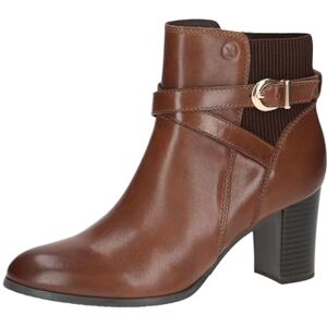 CAPRICE Damen Stiefeletten mit Absatz aus Leder mit Schnalle, Braun (Cognac Nappa), 41 EU CAPRICE Damen Stiefeletten mit Absatz aus Leder mit Schnalle, Braun (Cognac Nappa), 41 EU