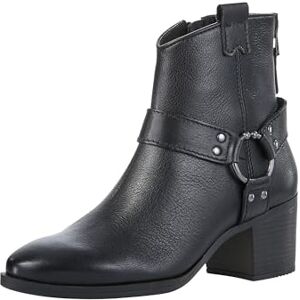 MARCO TOZZI Damen Stiefeletten mit Absatz aus Leder mit Reißverschluss, Schwarz (Black), 41 EU MARCO TOZZI Damen Stiefeletten mit Absatz aus Leder mit Reißverschluss, Schwarz (Black), 41 EU