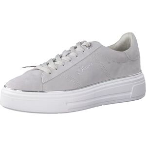 s.Oliver Damen Sneaker flach aus Leder mit dicker Sohle, Grau (Light Grey), 40 EU s.Oliver Damen Sneaker flach aus Leder mit dicker Sohle, Grau (Light Grey), 40 EU