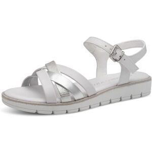 MARCO TOZZI Damen Sandalen flach mit Schließe Sommer, Weiß (White Comb), 41 EU MARCO TOZZI Damen Sandalen flach mit Schließe Sommer, Weiß (White Comb), 41 EU