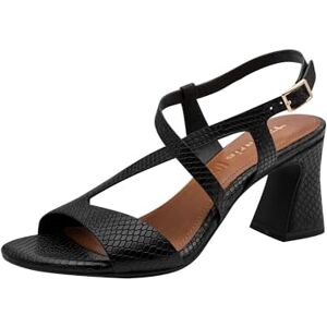 Tamaris Damen Sandalette mit Blockabsatz Leder, schwarz, 40 EU Tamaris Damen Sandalette mit Blockabsatz Leder, schwarz, 40 EU