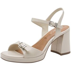 Tamaris Damen Sandalette mit Blockabsatz, beige, 37 EU Tamaris Damen Sandalette mit Blockabsatz, beige, 37 EU