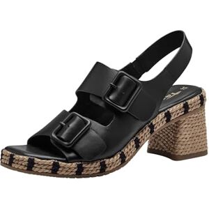 Tamaris Damen Sandalen mit Absatz Leder Blockabsatz Sommer; BLACK/schwarz; 38 EU Tamaris Damen Sandalen mit Absatz Leder Blockabsatz Sommer; BLACK/schwarz; 38 EU