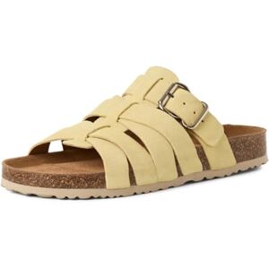 Tamaris Damen Fußbett Pantolette Leder flach, gelb, 38 EU Tamaris Damen Fußbett Pantolette Leder flach, gelb, 38 EU