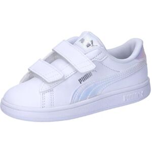 Puma Unisex Kids Smash 3.0 Holo 2.0 V INF Sneaker, White-Mauve Mist- Silver, 23 EU Puma Unisex Kids Smash 3.0 Holo 2.0 V INF Sneaker, White-Mauve Mist- Silver, 23 EU