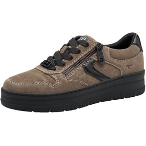 Tamaris Comfort Damen Sneaker flach zum Schnüren mit Reißverschluss, Braun (Taupe), 41 EU Tamaris Comfort Damen Sneaker flach zum Schnüren mit Reißverschluss, Braun (Taupe), 41 EU