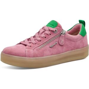 Tamaris Damen Wide Fit Damen Sneaker flach mit Reißverschluss Freizeit, Rosa (Rose/Green), 38 EU Tamaris Damen Wide Fit Damen Sneaker flach mit Reißverschluss Freizeit, Rosa (Rose/Green), 38 EU