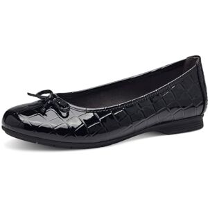 Jana Damen Ballerinas mit Schleife Vegan, Schwarz (Black Croco), 38 EU Jana Damen Ballerinas mit Schleife Vegan, Schwarz (Black Croco), 38 EU