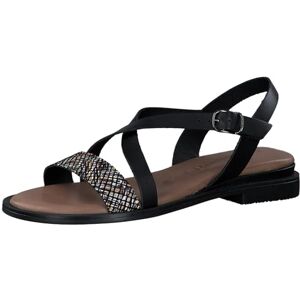 Tamaris Damen Sandalen Leder Blockabsatz Sommer; BLACK COMB/schwarz; 36 EU Tamaris Damen Sandalen Leder Blockabsatz Sommer; BLACK COMB/schwarz; 36 EU