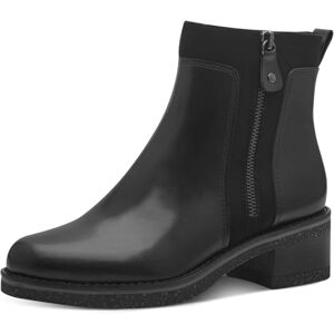 MARCO TOZZI Damen Stiefeletten mit Absatz mit Lederanteil Blockabsatz, Schwarz (Black Nappa), 40 EU MARCO TOZZI Damen Stiefeletten mit Absatz mit Lederanteil Blockabsatz, Schwarz (Black Nappa), 40 EU