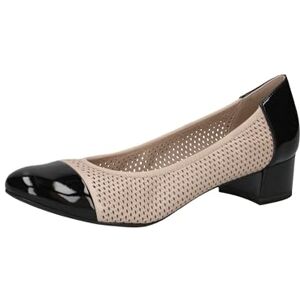CAPRICE Damen Pumps mit Lochmuster Kleiner Absatz, Mehrfarbig (Beige/Black), 39 EU CAPRICE Damen Pumps mit Lochmuster Kleiner Absatz, Mehrfarbig (Beige/Black), 39 EU