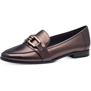 MARCO TOZZI Damen Loafer ohne Absatz aus Leder Flach, Metallisch (Copper), 39 EU MARCO TOZZI Damen Loafer ohne Absatz aus Leder Flach, Metallisch (Copper), 39 EU