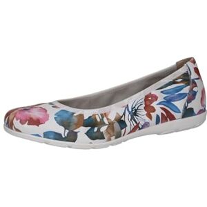 CAPRICE Damen Ballerinas aus Leder Flach, Mehrfarbig (White Flower), 38 EU CAPRICE Damen Ballerinas aus Leder Flach, Mehrfarbig (White Flower), 38 EU
