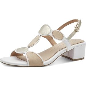 MARCO TOZZI Damen Sandalen mit Absatz Elegant Vegan, Weiß (White Comb), 40 EU MARCO TOZZI Damen Sandalen mit Absatz Elegant Vegan, Weiß (White Comb), 40 EU