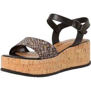Tamaris Damen Plateau Sandalen Leder Keilabsatz Sommer; BLACK COMB/schwarz; 39 EU Tamaris Damen Plateau Sandalen Leder Keilabsatz Sommer; BLACK COMB/schwarz; 39 EU