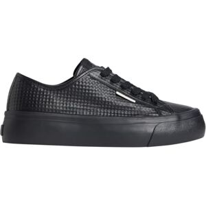 Calvin Damen Vulcanized Sneaker Lace Up aus Leder, Schwarz (Triple Black), 38 Calvin Damen Vulcanized Sneaker Lace Up aus Leder, Schwarz (Triple Black), 38