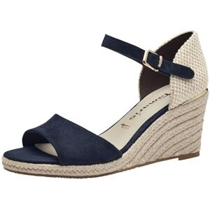 Tamaris Damen Plateau Sandalen Textil Vegan Keilabsatz Sommer; NAVY/blau; 38 Tamaris Damen Plateau Sandalen Textil Vegan Keilabsatz Sommer; NAVY/blau; 38