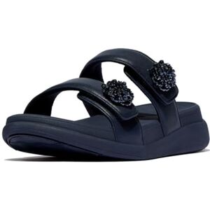 Fitflop Women's F-mode Go Beadie-button Adj. Flatform 2-bar SlidesSandal, navy, 39 EU Fitflop Women's F-mode Go Beadie-button Adj. Flatform 2-bar SlidesSandal, navy, 39 EU