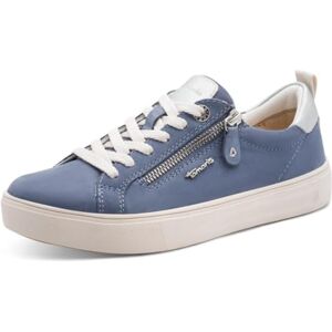 Tamaris Damen Wide Fit Damen Sneaker flach mit Reißverschluss Freizeit, blau (Denim nubuc), 36 EU Tamaris Damen Wide Fit Damen Sneaker flach mit Reißverschluss Freizeit, blau (Denim nubuc), 36 EU