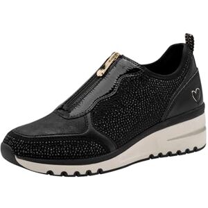 MARCO TOZZI Damen Sneaker weiches Feel Me Wechselfußbett weiches Innenfutter Vegan Modern, schwarz (Black Comb), 42 EU MARCO TOZZI Damen Sneaker weiches Feel Me Wechselfußbett weiches Innenfutter Vegan Modern, schwarz (Black Comb), 42 EU