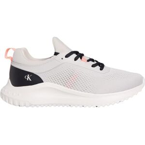 Calvin Damen Runner Sneaker Eva Sock Tech Mix mit Logo, Grau (Moonstruck/Creamy White/Orange), 37 Calvin Damen Runner Sneaker Eva Sock Tech Mix mit Logo, Grau (Moonstruck/Creamy White/Orange), 37