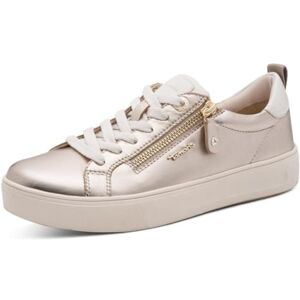 Tamaris Damen Wide Fit Damen Sneaker flach mit Reißverschluss Freizeit, metallic (lt Gold), 36 EU Tamaris Damen Wide Fit Damen Sneaker flach mit Reißverschluss Freizeit, metallic (lt Gold), 36 EU